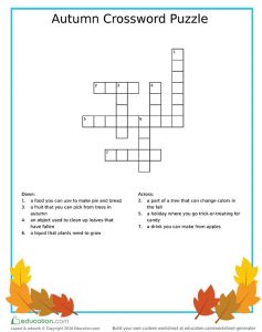 Fall-Theme Language Arts Crossword Puzzle